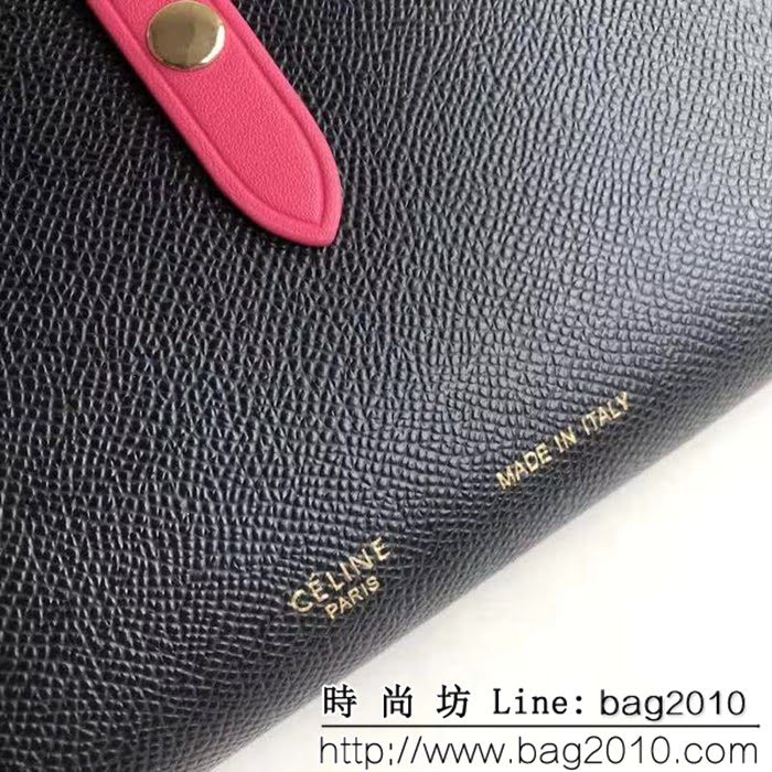 CELINE賽琳原單 專櫃 手掌紋牛皮搭扣拼色錢夾 4148 SL1452